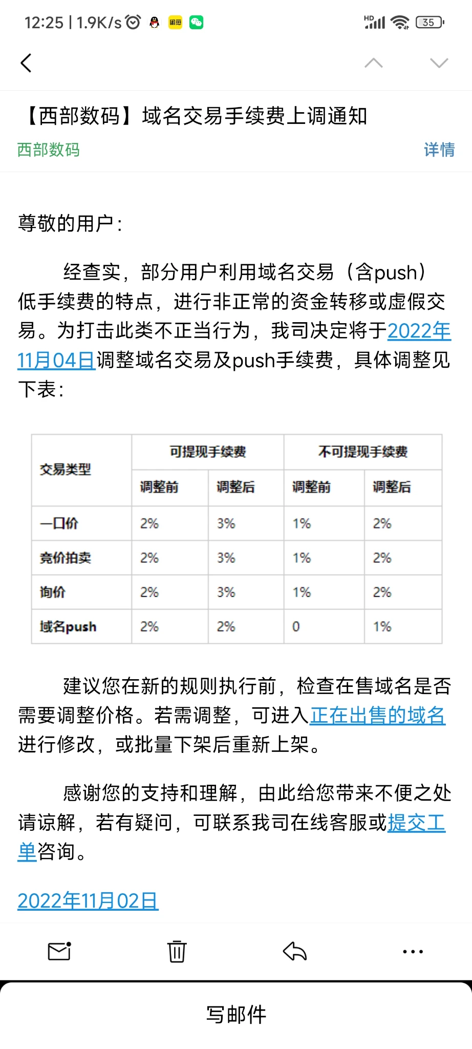 西部数码手续费上调