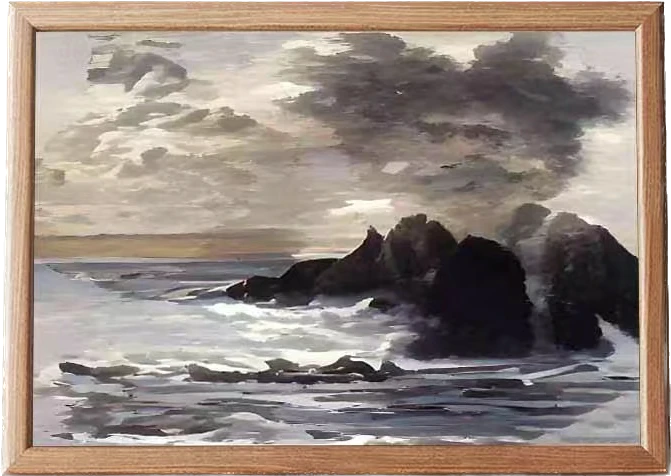 【实物抽奖】《坤仑山》山水油画+《后鸡薄发》挂画