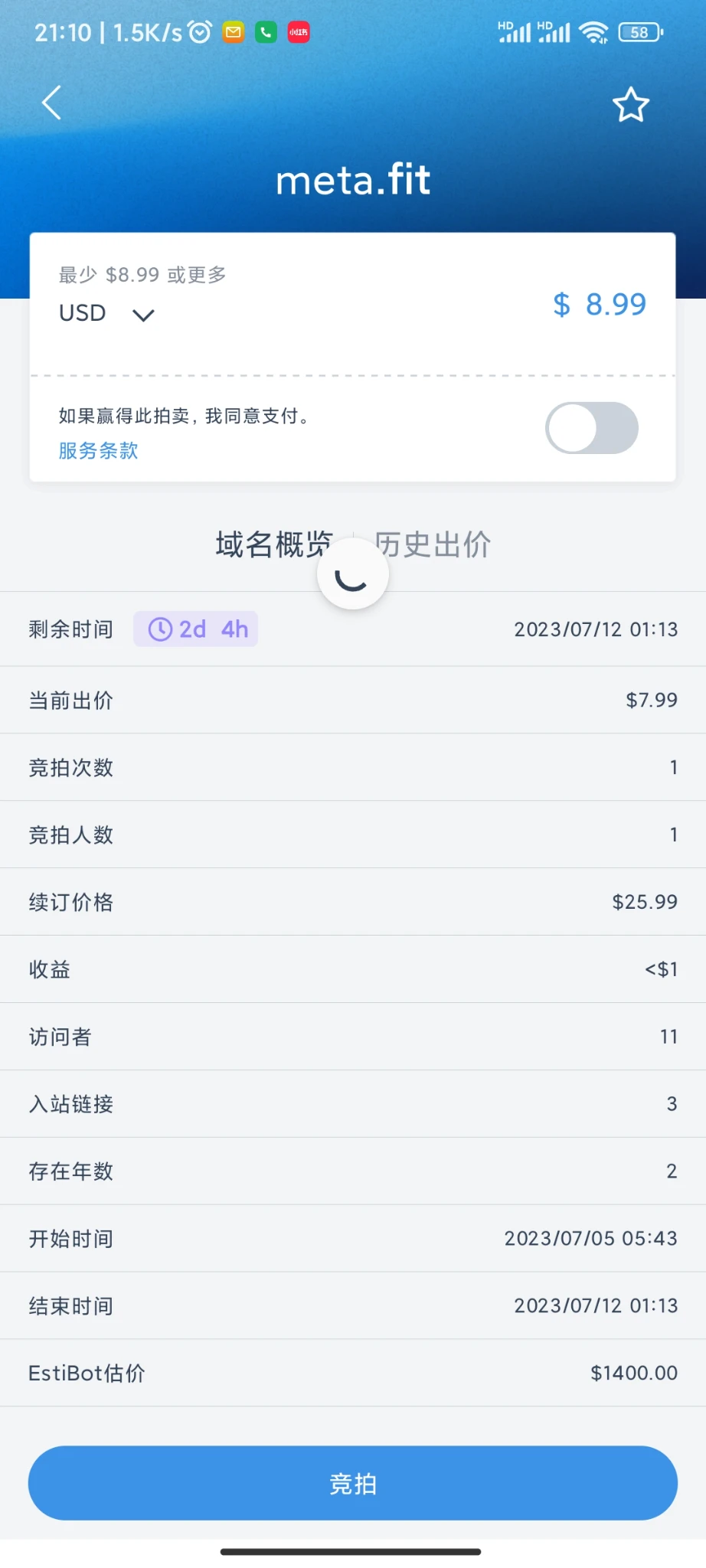 Meta.fit居然没卖出去，居然会过期，太奇怪了脸书为什么不收这域名？