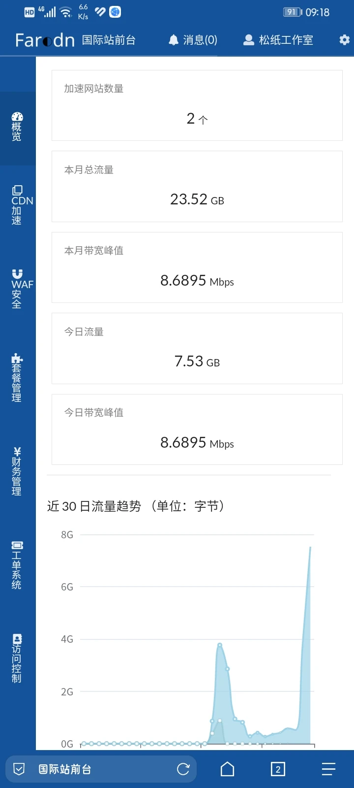 完了，网站直接破产，半天7G！