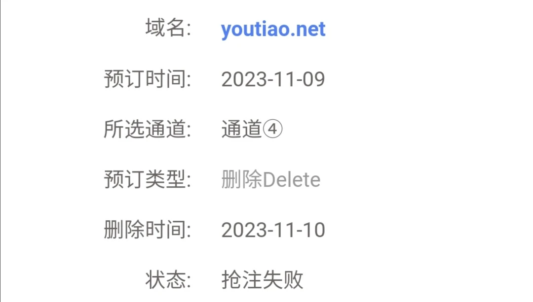 youtiao.net 油条，抢注失败！