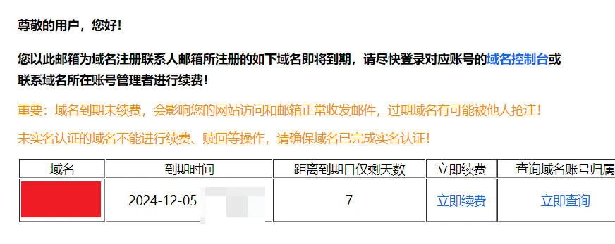 不想续费域名了