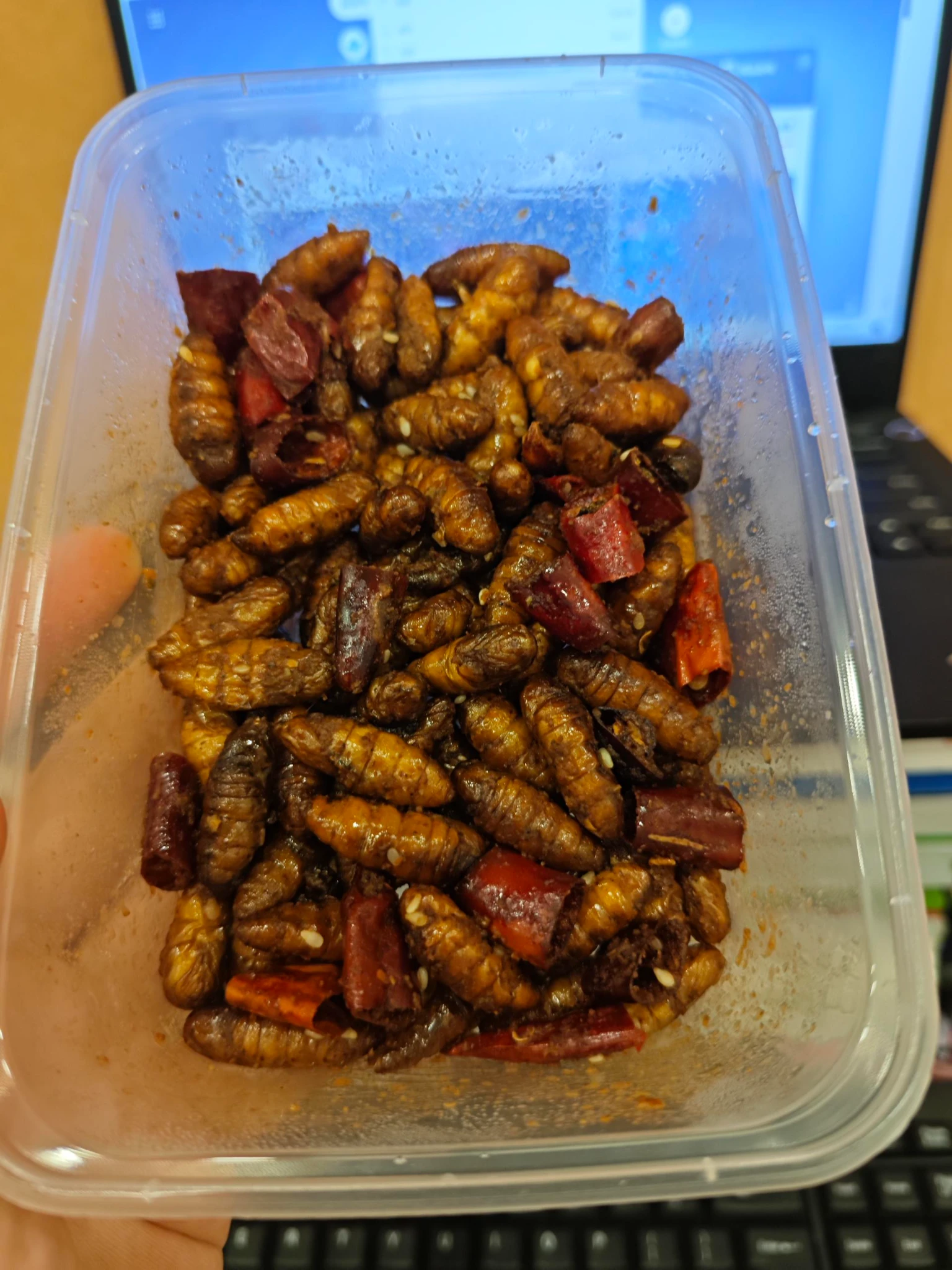 吃个蚕蛹补补蛋白