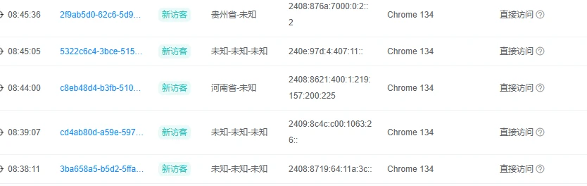 有人知道这些来路ip是什么吗？