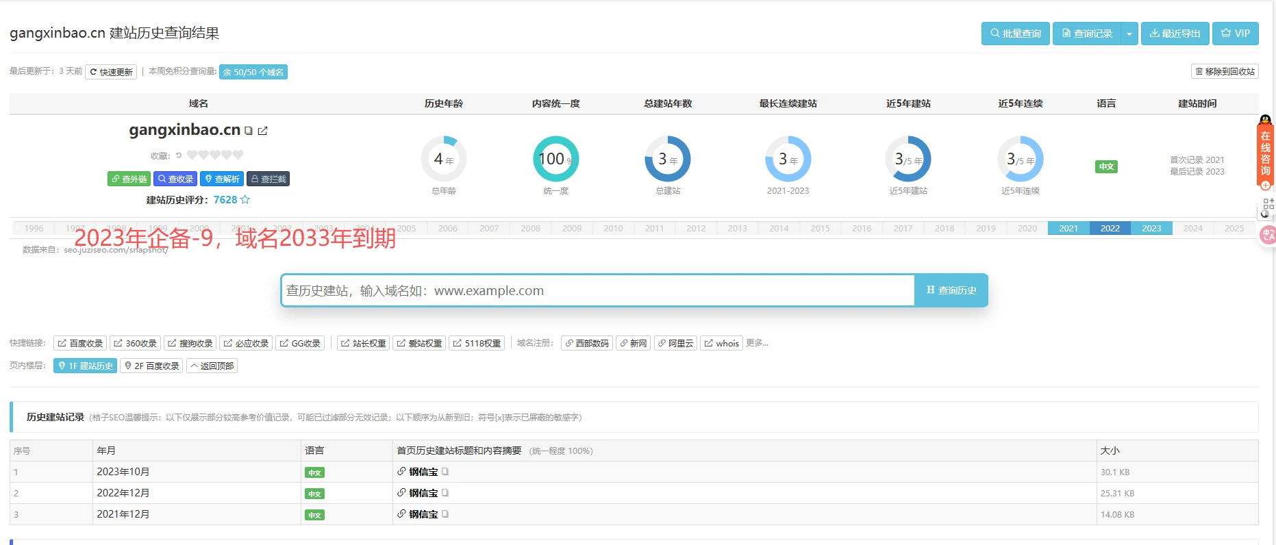2023年的企贝，2033年到期