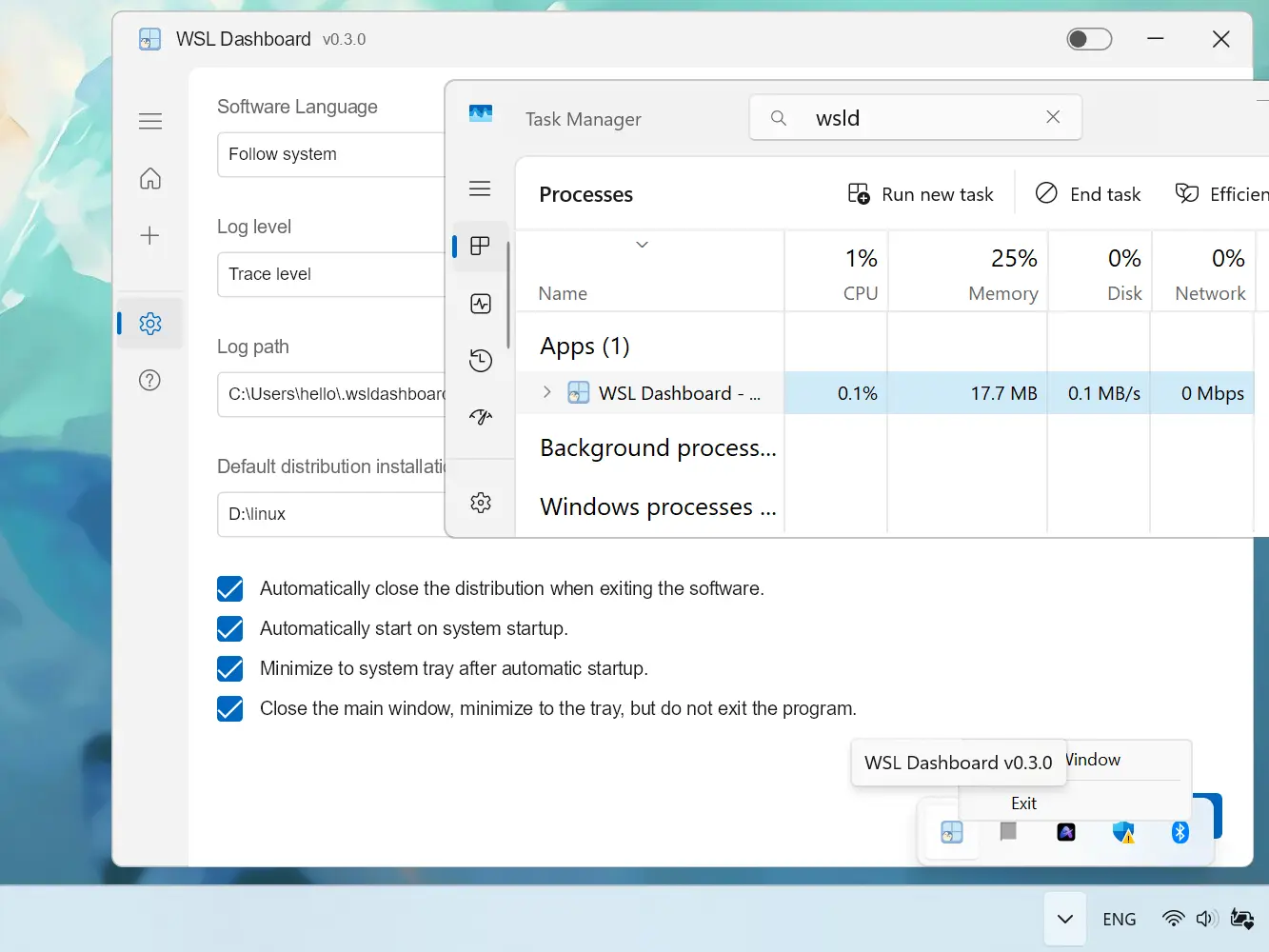 WSL Dashboard v0.3.0 开源发布,感谢各位精神股东