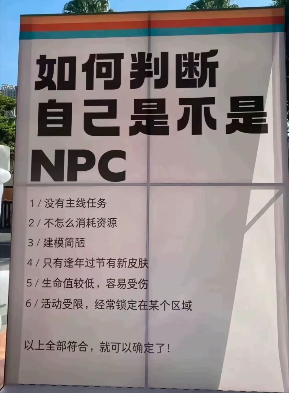 如何判断自己是不是NPC