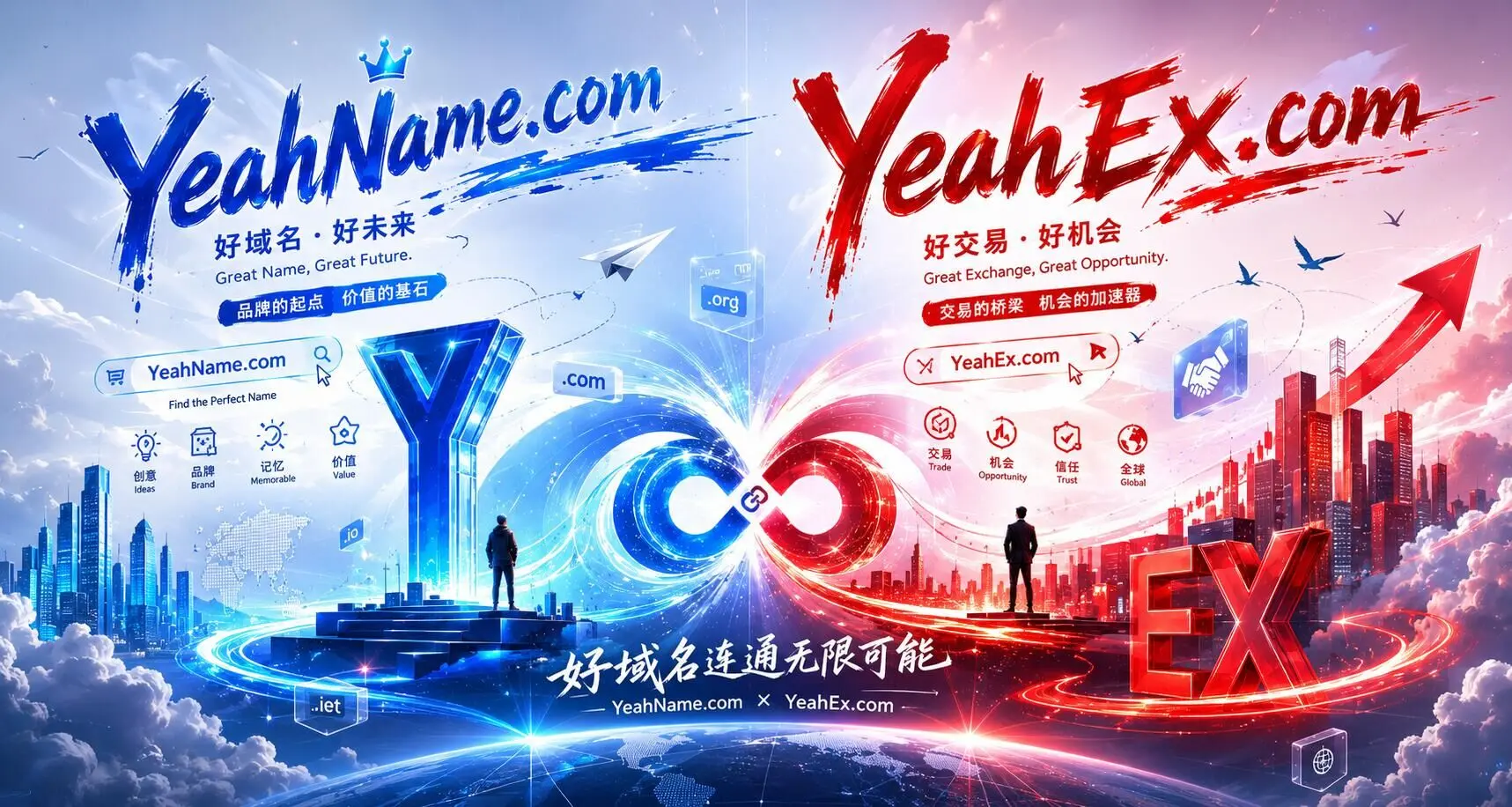 域名组合挺好，一个做米表，一个做交易，可惜我没那实力